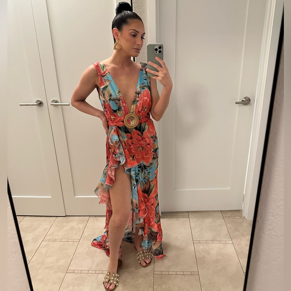 Maui Maxi Dress - Coral Mix
